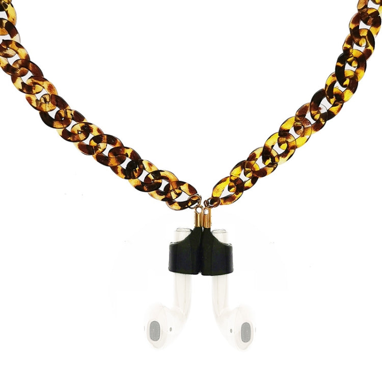 Wireless Earphones Acrylic Strong Magnetic Anti-Lost Chain For AirPods(Leopard)