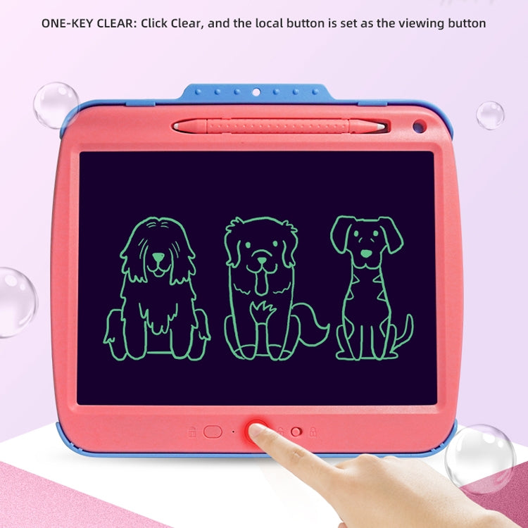 9 Inch Charging LCD Copy Writing Panel Transparent Electronic Writing Board, Specification: Monochrome Lines (Pink)