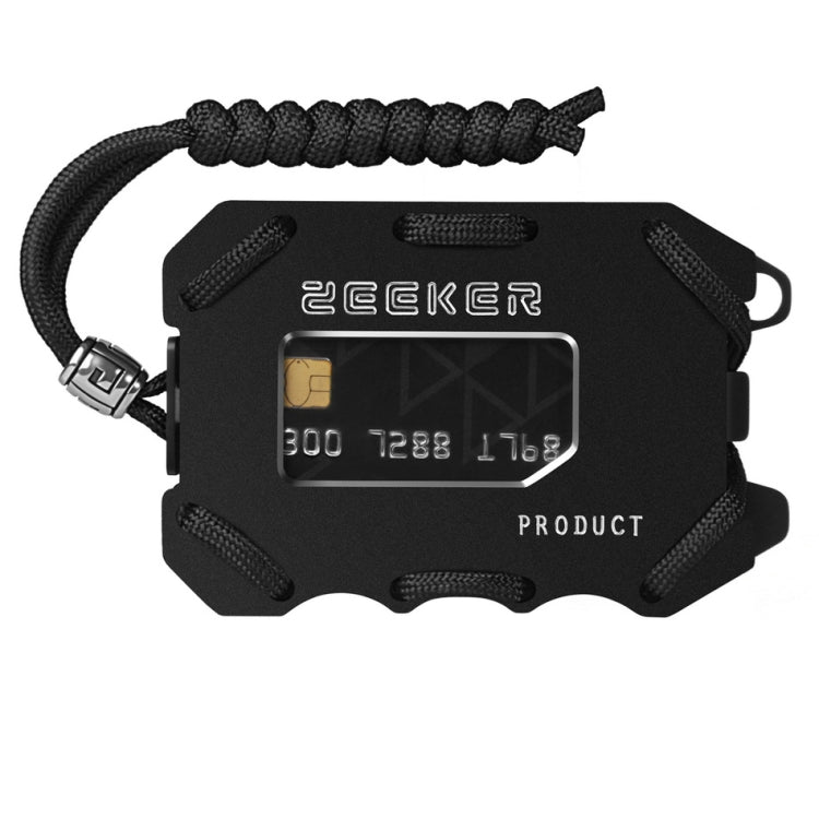 ZEEKER Metal Card Holder RFID Multifunctional EDC Wallet Large Capacity Minimalist Card Holder With Bottle Opener Function, Colour: Black
