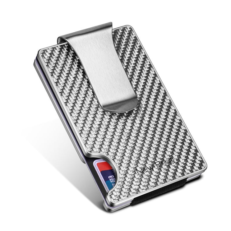 New-Bring Metal Carbon Fiber Wallet Ultra-Thin Card Holder Male RFID Anti-Theft Simple Wallet Bank Credit Card Storage Device(Black) - Card & Passport Bags by New-Bring | Online Shopping South Africa | PMC Jewellery | Buy Now Pay Later Mobicred