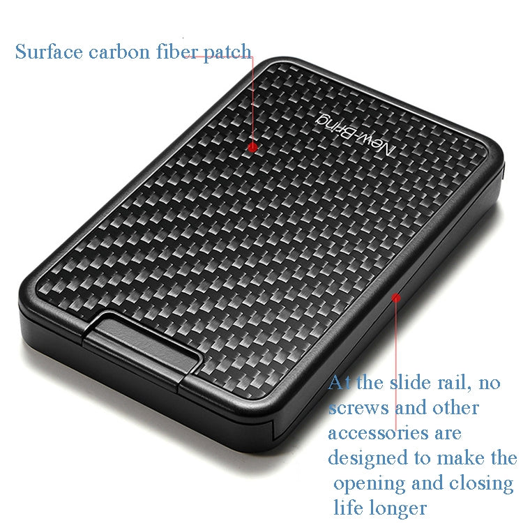 New-Bring Carbon Fiber Metal Card Holder Male Personality Card Holder Anti-Theft RFID Ultra-Thin Small Card Box(Black) - free shipping - PMC Jewellery - Order now!