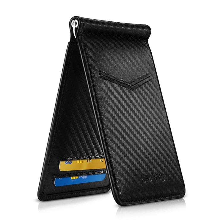 New-Bring Anti-Theft RFID Card Holder Men Ultra-Thin Card Holder Multi-Card Position ID Leather Case(Carbon Fiber) - Card & Passport Bags by PMC Jewellery | Online Shopping South Africa | PMC Jewellery | Buy Now Pay Later Mobicred
