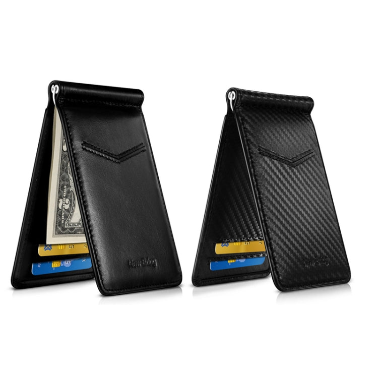 New-Bring Anti-Theft RFID Card Holder Men Ultra-Thin Card Holder Multi-Card Position ID Leather Case(Carbon Fiber) - Card & Passport Bags by PMC Jewellery | Online Shopping South Africa | PMC Jewellery | Buy Now Pay Later Mobicred