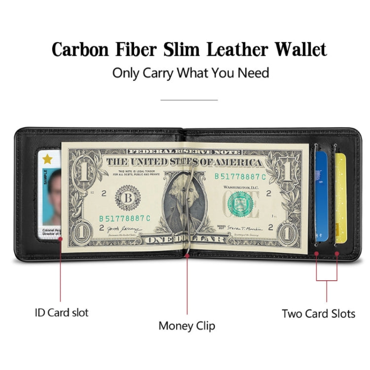 New-Bring Anti-Theft RFID Card Holder Men Ultra-Thin Card Holder Multi-Card Position ID Leather Case(Carbon Fiber) - Card & Passport Bags by PMC Jewellery | Online Shopping South Africa | PMC Jewellery | Buy Now Pay Later Mobicred
