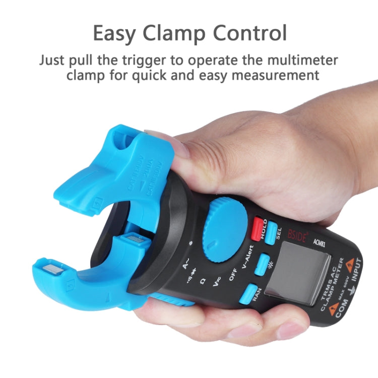 BSIDE ACM81 Digital Clamp Meter Auto-Rang 1mA Accuracy 200A Current DC AC Multimeter(Black) - Digital Multimeter by BSIDE | Online Shopping South Africa | PMC Jewellery | Buy Now Pay Later Mobicred