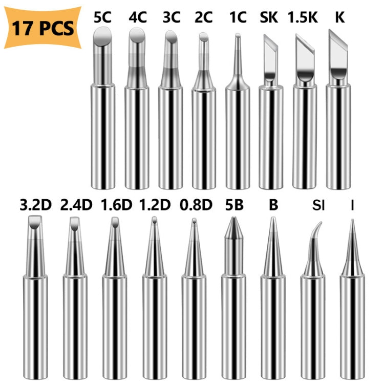 17 PCS / Set Soldering Tips 936 Soldering Station Pure Copper Soldering Iron Tips Lead-Free Soldering Iron Tips - free shipping - PMC Jewellery - Order now!