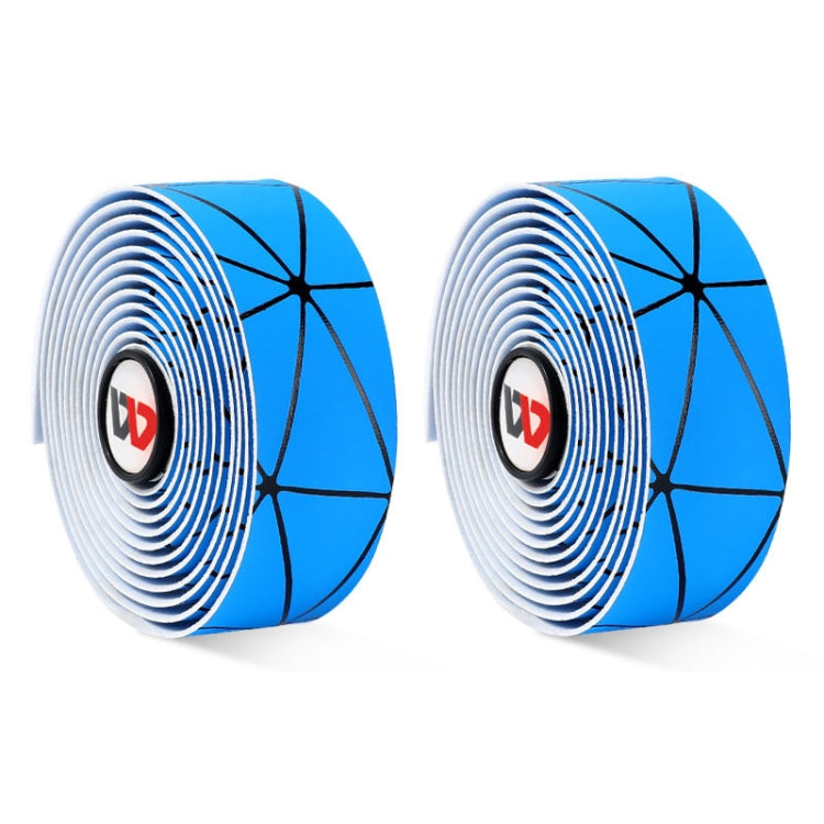 1 Pair WEST BIKING YP0804059 Road Bike Color Line Bar Belt PU Non-Slip Riding Bar Belt(Blue Black)