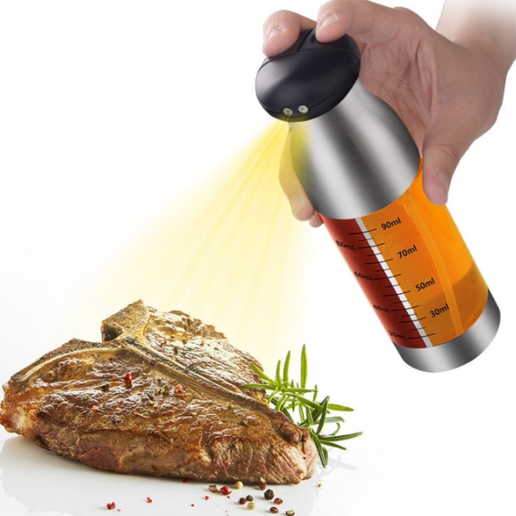 Stainless Steel Push-Type Oil Spray Bottle Barbecue Oil And Vinegar Sprayer - Condiment Bottles & Hip Flasks by PMC TechLife | Online Shopping South Africa | PMC TechLife