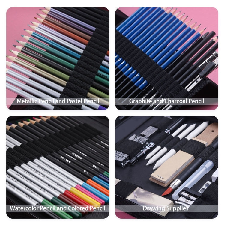 KALOLR YW-PC083 83 in 1 Portable Sketch Tool Water-Soluble Color Lead Metal Color Lead Combination Sketch Drawing Set(Black) - free shipping - PMC Jewellery - Order now!