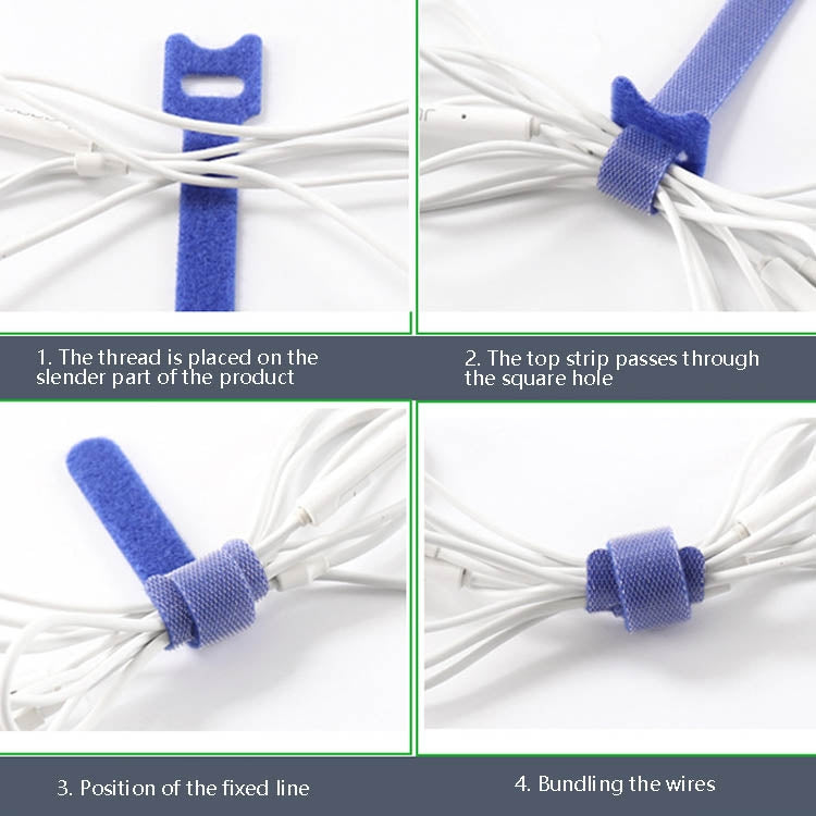 60 PCS T-Shaped Cable Organizer Belt Nylon Winder Buckle, Length: 30cm(Color Random Delivery)