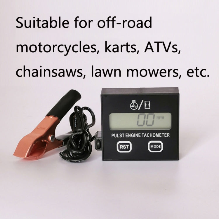 ZSB-03 Chain Saw Tachometer Gasoline Engine Lawn Mower High Tachometer Digital Display Induction Pulse Tachometer, Specification: Double Button Clip Version