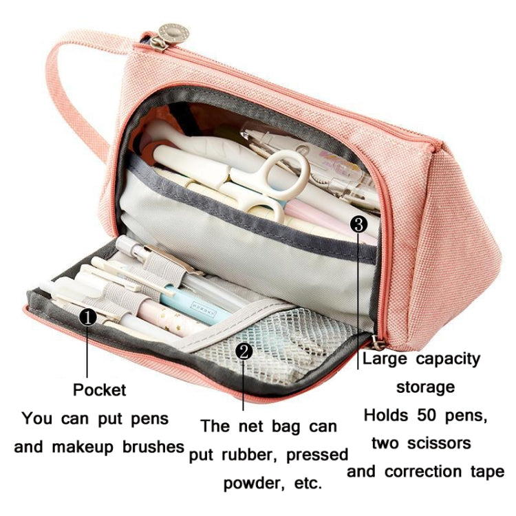Angoo Large Capacity Pencil Case Cute Canvas Stationery Bag, Color: Black White In The Palm - free shipping - PMC Jewellery - Order now!