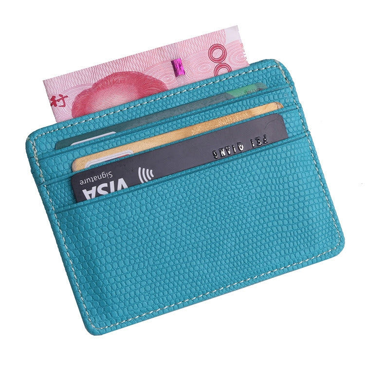 KT1002 RFID Function Lizard Pattern Bank Card Holder PU Business Card Case(Sky Blue)
