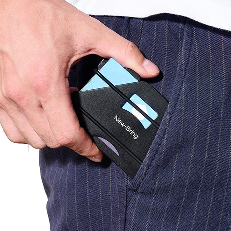 New Bring Metal Card Holder Anti-Demagnetization Anti-Theft Brush Anti-RFID Card Holder Ultra-Thin Card Holder Men Wallet(Carbon Fiber)