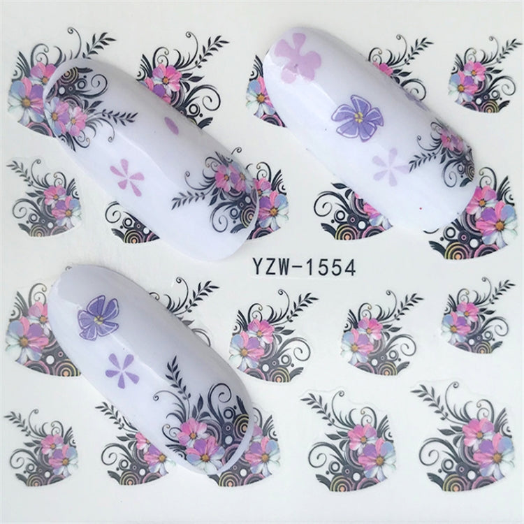 10 PCS Summer Colorful Nail Sticker Water Transfer Nail Decorations(YZW-126)