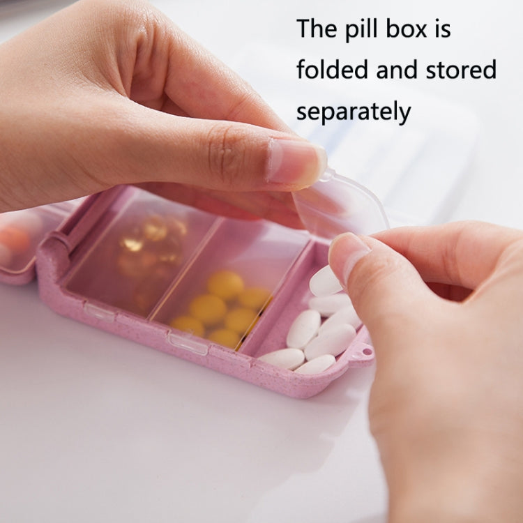 6 PCS C1617 Portable Dispensing Sealed Pill Box Wheat Straw Large-capacity Storage Box(Beige) - free shipping - PMC TechLife - Order now!