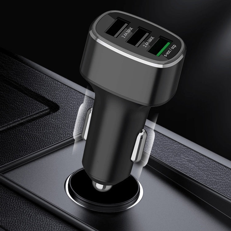 Three USB Ports Car Fast Charging Charger For Huawei/For OPPO/VIVO/OnePlus And Other Flash Charging, Model: GT780 Black