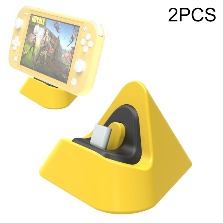 2 PCS DOBE TNS-19062 Host Charging Bottom Portable Triangle Game Console Charger For Switch / Lite(Yellow) - Charger & Power by DOBE | Online Shopping South Africa | PMC Jewellery | Buy Now Pay Later Mobicred