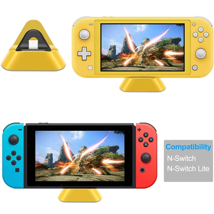 2 PCS DOBE TNS-19062 Host Charging Bottom Portable Triangle Game Console Charger For Switch / Lite(Yellow) - Charger & Power by DOBE | Online Shopping South Africa | PMC Jewellery | Buy Now Pay Later Mobicred