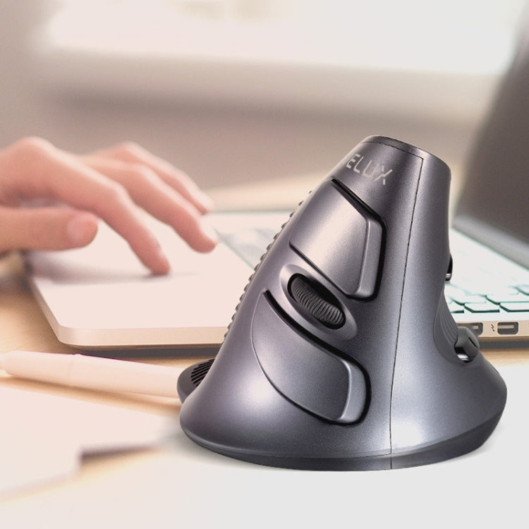 DELUX M618 6-Keys Vertical Snail Ergonomic Wireless Mouse(Black) - Wireless Mice by DELUX | Online Shopping South Africa | PMC Jewellery | Buy Now Pay Later Mobicred