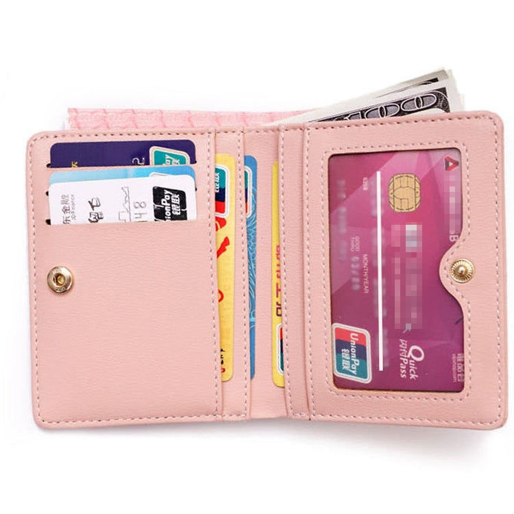 BATSIOE Short Type Ladies Wallet Small Fresh Two-Fold Student Bag Simple Multi-Card Coin Purse(Green) - free shipping - PMC Jewellery - Order now!