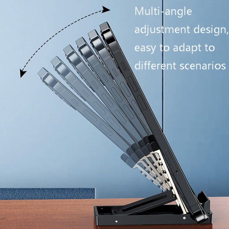 Oatsbasf 03637 Aluminum Alloy Mobile Phone Bracket Desktop Folding Portable Metal Rack(Black) - free shipping - PMC Jewellery - Order now!