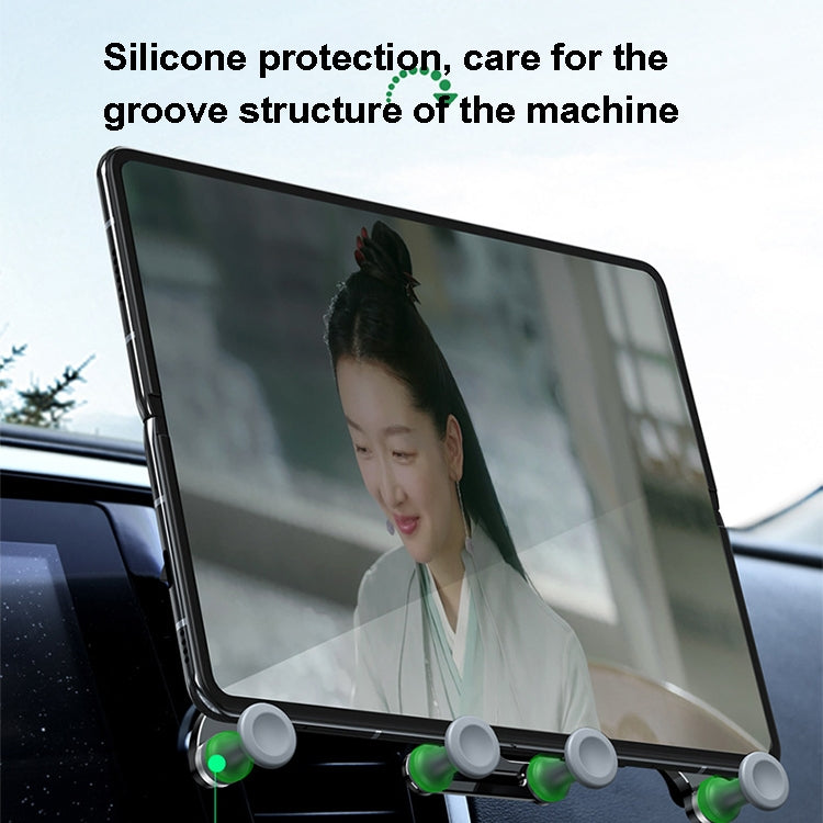 Oatsbasf Car Gravity Metal Bracket Scalable and Stable Mobile Phone Bracket Folding Screen Mobile Phone Exclusive Car Bracket(Paste Black) - Universal Car Holders by Oatsbasf | Online Shopping South Africa | PMC TechLife | Buy Now Pay Later Mobicred
