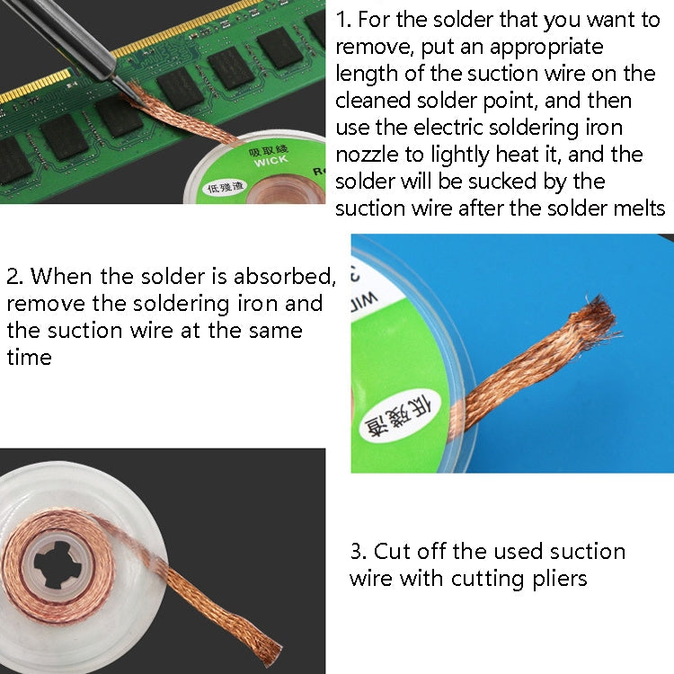 4 PCS Silk Wire Deficiency Tin With Low Residue Strip BGA To Remove Tin Welding Strip Electronic Maintenance Welding Material, Model: CP-3015 3.0mm x 1.5m - free shipping - PMC Jewellery - Order now!