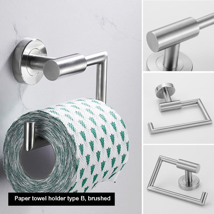 304 Stainless Steel With Grooved Bathroom Pendant Bathroom Shelf,Style: Paper Towel Holder B