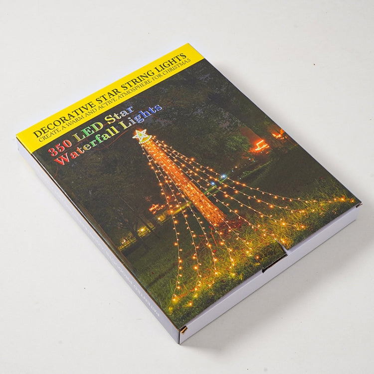 10LM 350 LED Star Waterfall Light Christmas Tree String Lights Outdoor Meteor Light, Plug Spec: US Plug(RGB Light) - Decoration Lamps by PMC TechLife | Online Shopping South Africa | PMC TechLife