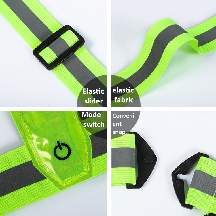 LED Reflective Vest High Stretch Outdoor Reflective Vest Traffic Safety Reflective Clothing(Orange)
