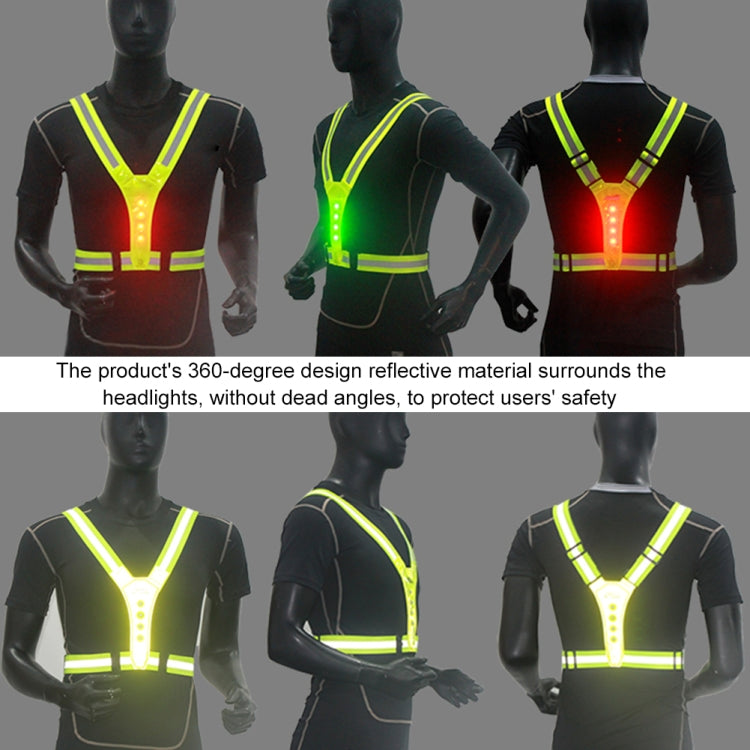 LED Reflective Vest High Stretch Outdoor Reflective Vest Traffic Safety Reflective Clothing(Orange)