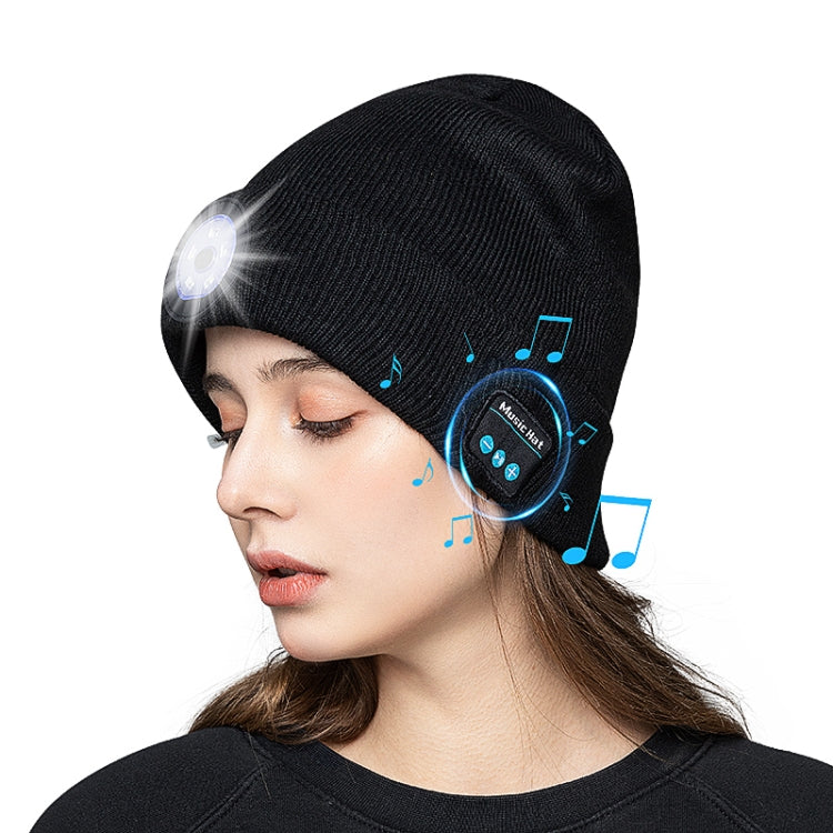 M1-BL LED Glowing Bluetooth Music Hat Wireless Call Night Running Hat(Navy) - Smart Hats by PMC Jewellery | Online Shopping South Africa | PMC Jewellery | Buy Now Pay Later Mobicred