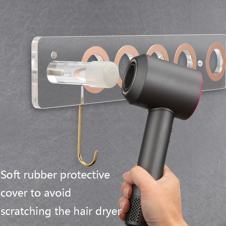JD01 Punch-Free Hange Acrylic Hair Dryer Storage Bracket For Dyson Hair Dryer(Transparent)