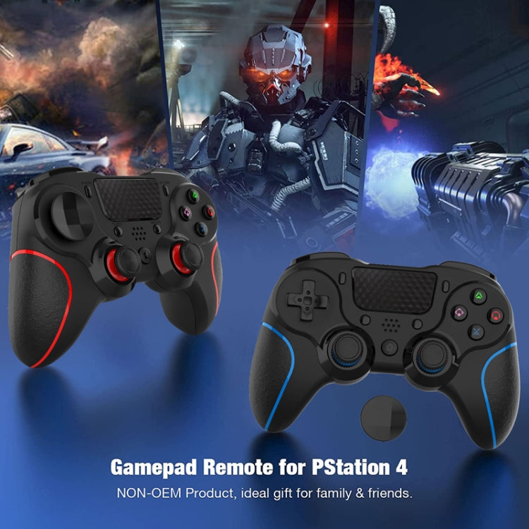 MB-P913 PC Six-Axis Somatosensory Back Key Programming Dual Vibration Bluetooth Gamepad For PS4 Pro(Red Black)