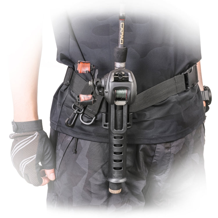 Fishing Rod Waist Belt Rod Holder Fishing Rod Waist Support(28157-B Black)