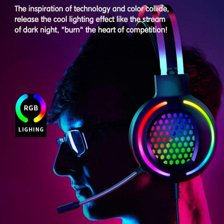 FOREV G99 USB RGBHead-Mounted Wired Headset With Microphone, Style: Standard Version (Colorful Light Pink) - free shipping - PMC Jewellery - Order now!