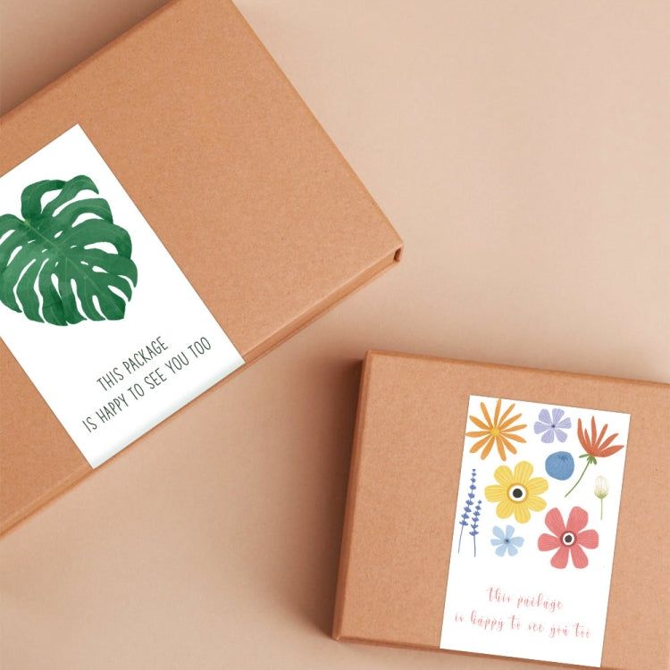 4 Packs 50 Sheets/Pack Green Leaf Rectangular Stickers Gift Box Sealing Stickers(A3) - Sticker & Tags by PMC TechLife | Online Shopping South Africa | PMC TechLife