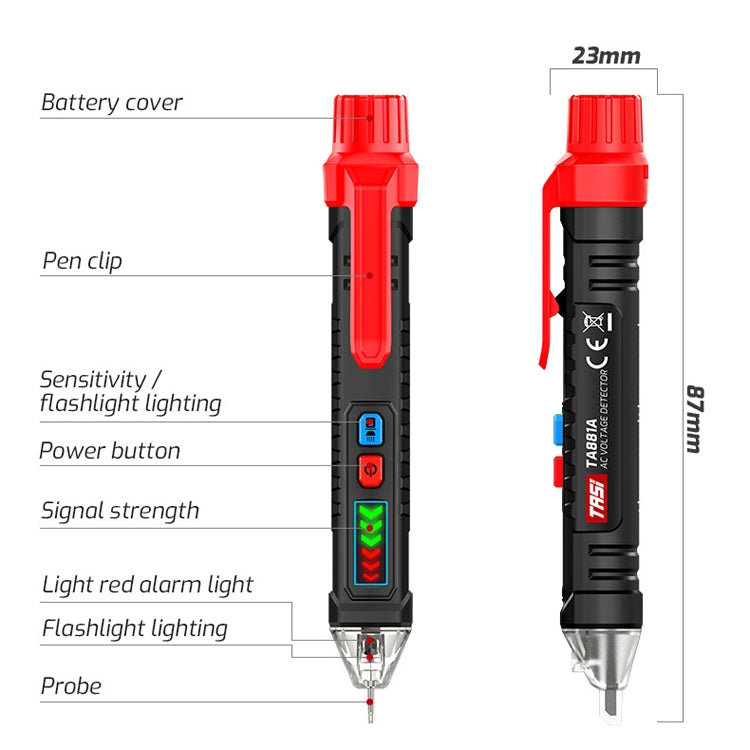 TASI Digital Display Tester Non-Contact Induction Tester(TA881A) - Current & Voltage Tester by TASI | Online Shopping South Africa | PMC Jewellery | Buy Now Pay Later Mobicred