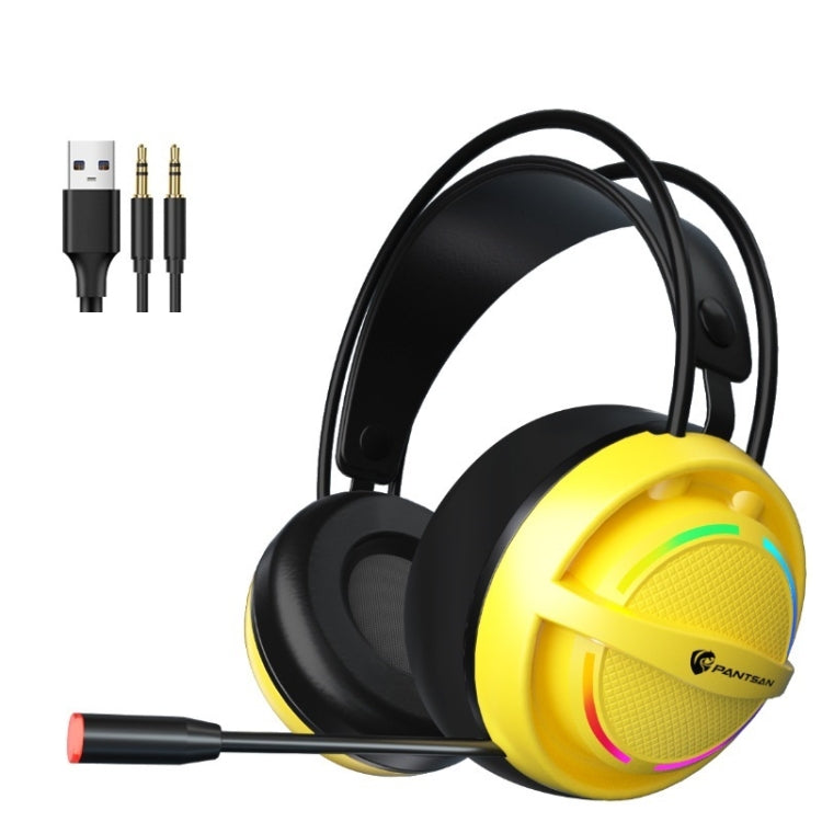 PANTSAN PSH-100 USB Wired Gaming Earphone Headset with Microphone, Colour: 3.5mm Yellow - free shipping - PMC Jewellery - Order now!