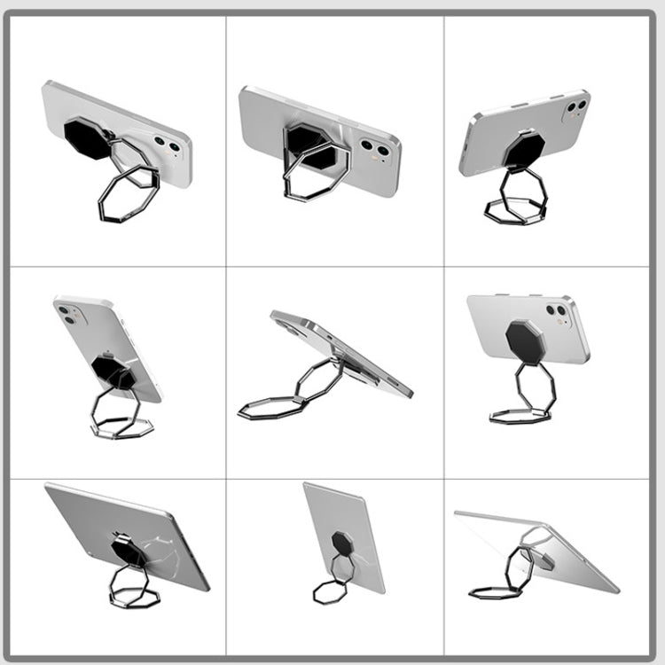 Metal Sticky Mobile Phone Ring Holder Desktop Stand(Silver)