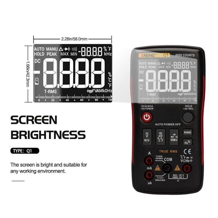 ANENG AN-Q1 Automatic High-Precision Intelligent Digital Multimeter, Specification: Standard(Orange)