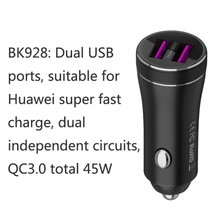 QIAKEY BK928 Dual Ports Fast Charge Car Charger - Car Charger by QIAKEY | Online Shopping South Africa | PMC Jewellery | Buy Now Pay Later Mobicred