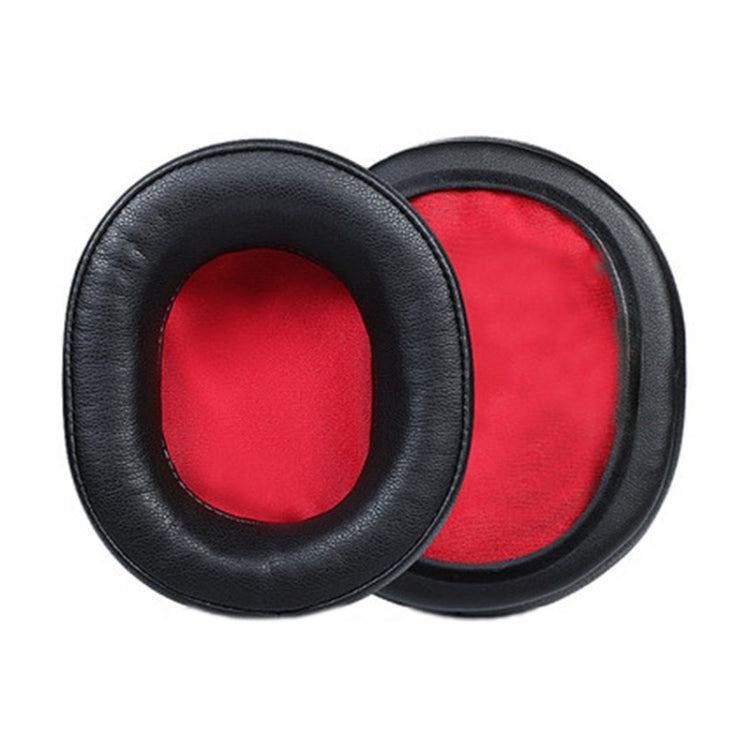 2 PCS Headset Protein Leather Earmuffs for Audio-Technica ATH-WS660BT(Black+Red)