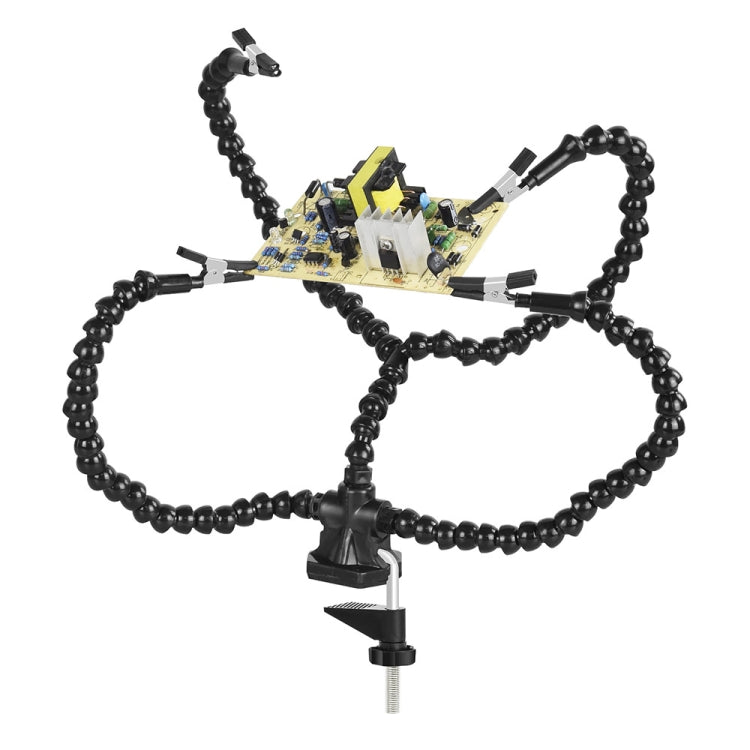 Y4BK-XS Universal Arm Clip-On Base Four-Claw Soldering Station(Black)