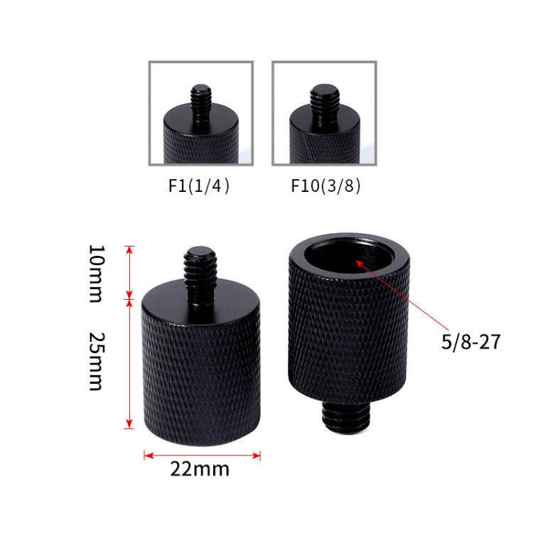 2 PCS Microphone Adapter Screw F10 5/8-27 Female to 3/8 Male Screw - by PMC Jewellery | Online Shopping South Africa | PMC Jewellery