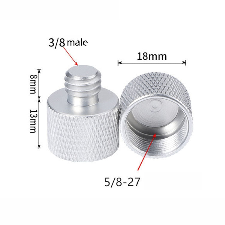 4 PCS 5/8 Female to 3/8 Male Adapter Screw(Silver) - by PMC Jewellery | Online Shopping South Africa | PMC Jewellery