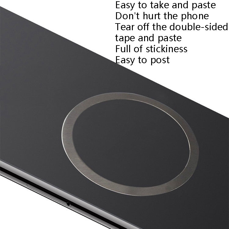 20 PCS Ring Car Magnetic Suction Wireless Charger Lead Magnetic Ring Back Sticker, Color: Silver