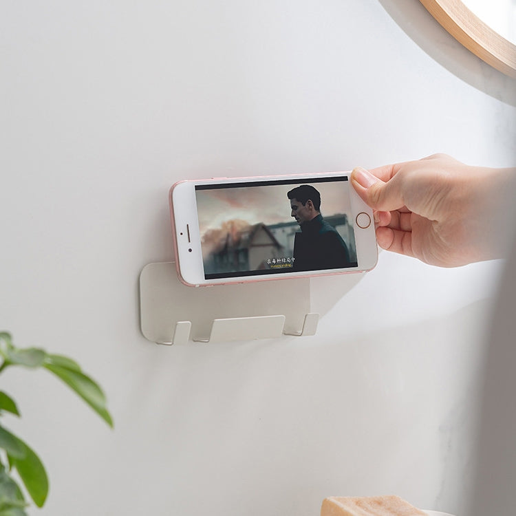 2 PCS Punch-Free Wall-Mounted Rack Mobile Phone Charging Holder(Pink)