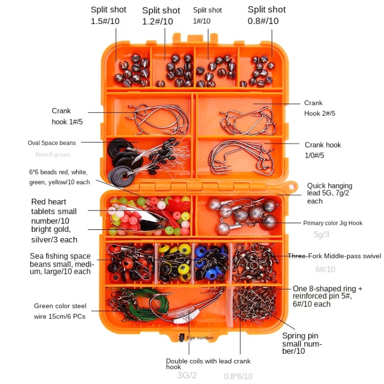 213 PCS / Set Road Squid Hook Accessories Set(026 Black Box)